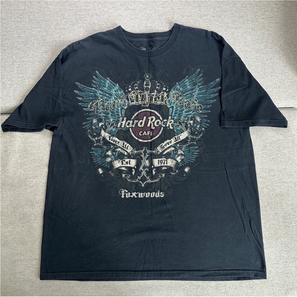 Hard Rock Cafe Foxwoods T-Shirt Tee Size Extra Large Black Graphic Print